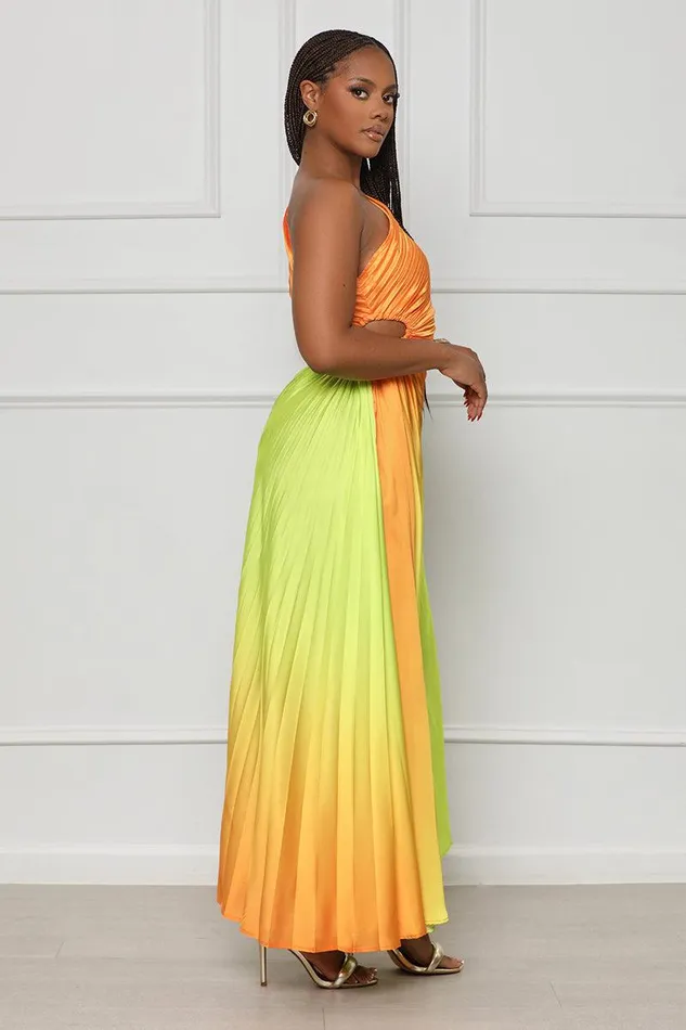 Lilly039s Kloset Dresses Women Tangerine Burst One Shoulder Dress Orange Multi FINAL SALE