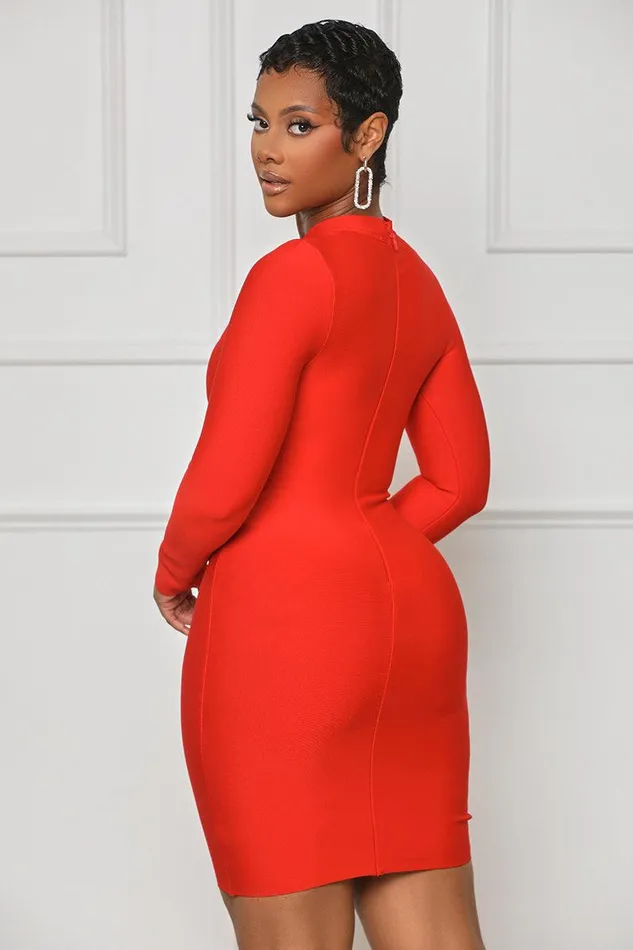 Lilly039s Kloset Dresses Women True Desire Embellished Bandage Dress Red FINAL SALE