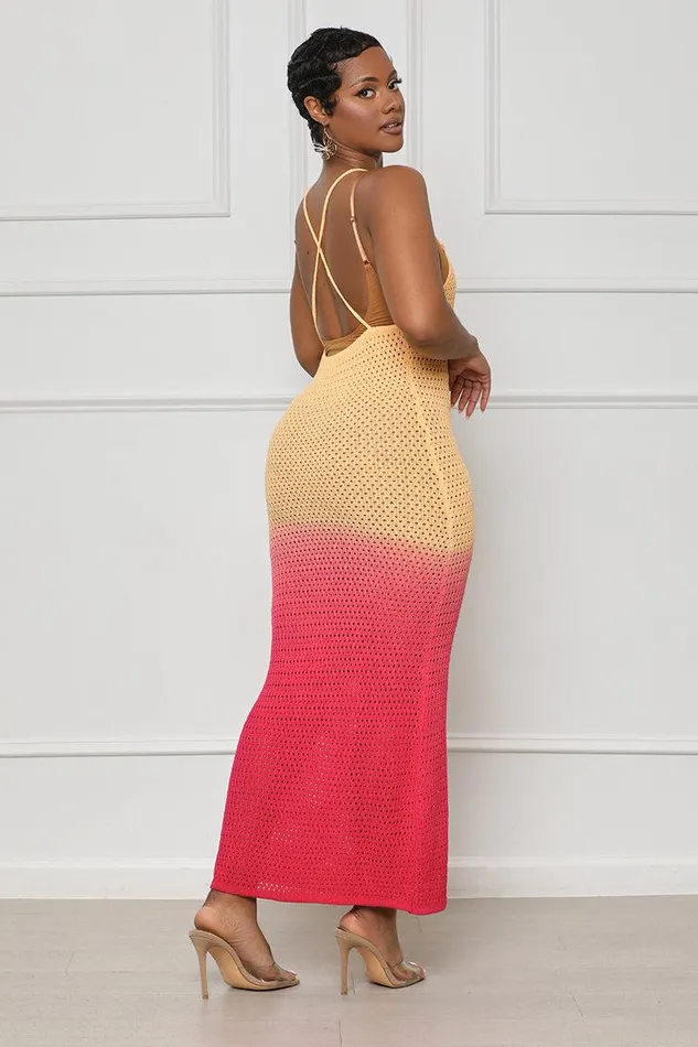Lilly039s Kloset Dresses Women Vacay Sunset Swimsuit Cover Up Orange Multi FINAL SALE