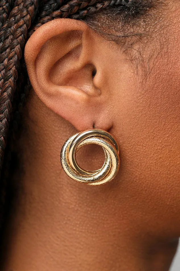 Lilly039s Kloset Jewelry Women Round Stud Gold Earrings
