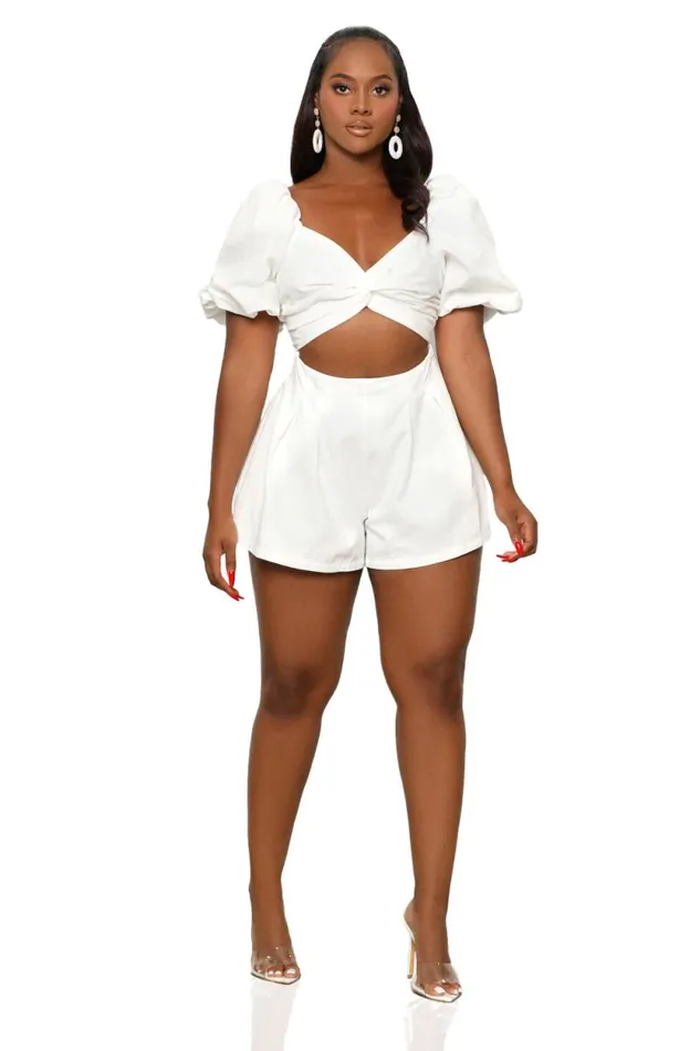 Lilly039s Kloset Jumpsuits and Rompers Women Flirt With Me Romper White