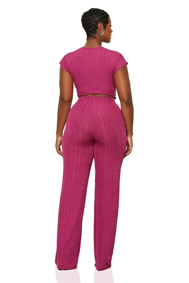 Lilly039s Kloset Sets Women Everyday Casual Pants Set Plum