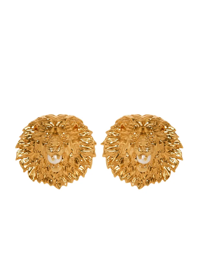 Lion Metal And Pearl Earrings Gold Women Balmain Fashion Jewelry