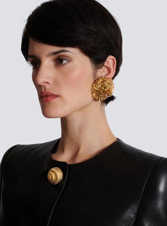 Lion Metal And Pearl Earrings Gold Women Balmain Fashion Jewelry