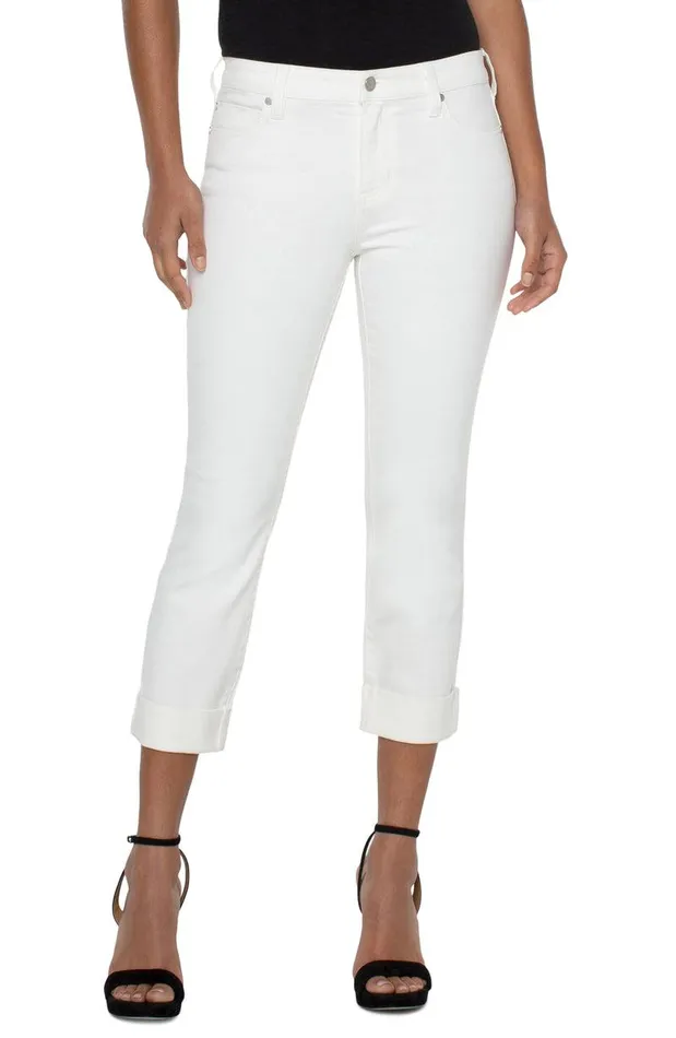 Liverpool Los Angeles CHARLIE CROP WIDE ROLLED CUFF Bone White Women CROPS