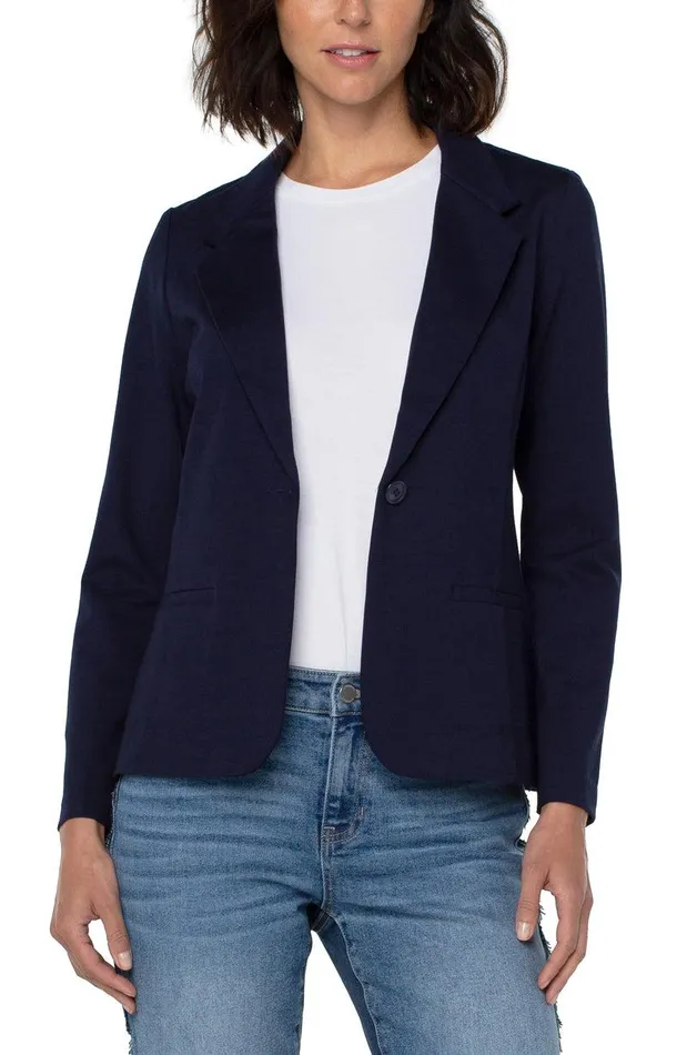 Liverpool Los Angeles FITTED BLAZER SUPER STRETCH PONTE Cadet Blue Women BLAZERS