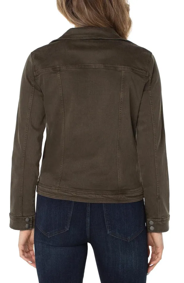 Liverpool Los Angeles MOTO BLAZER Olive Women JEAN JACKETS