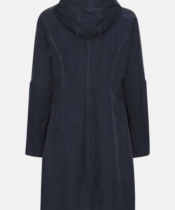 Long Soft Shell Raincoat 8211 Dark Indigo Rainwear Ilse Jacobsen Raincoats