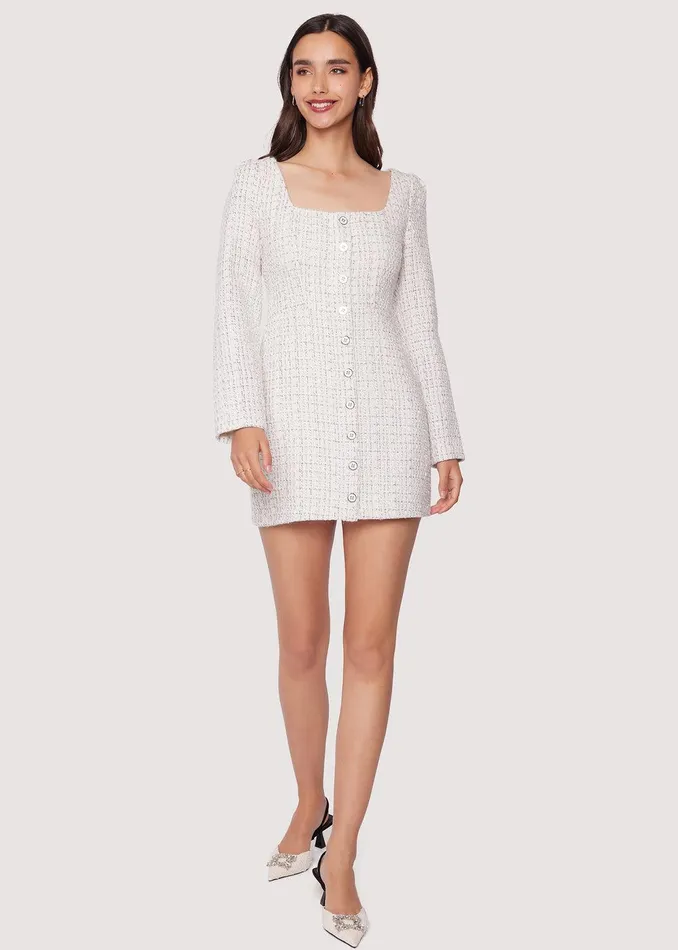 Louise Mini Dress Offwhitemulti Women Lost Wander Dresses
