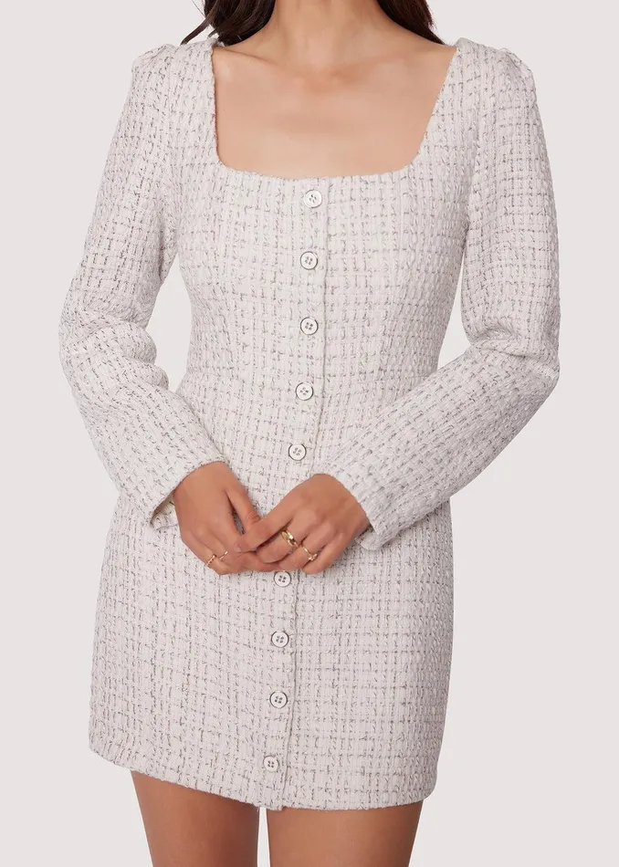 Louise Mini Dress Offwhitemulti Women Lost Wander Dresses