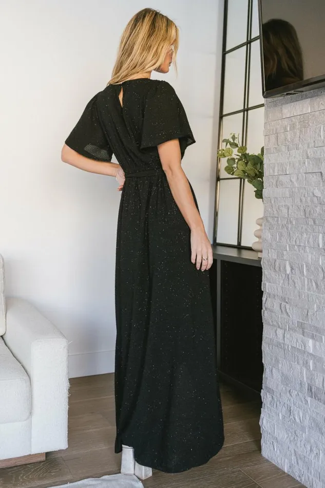 Lyanna Sparkle Maxi Dress In Black Black Women Bohme Dresses