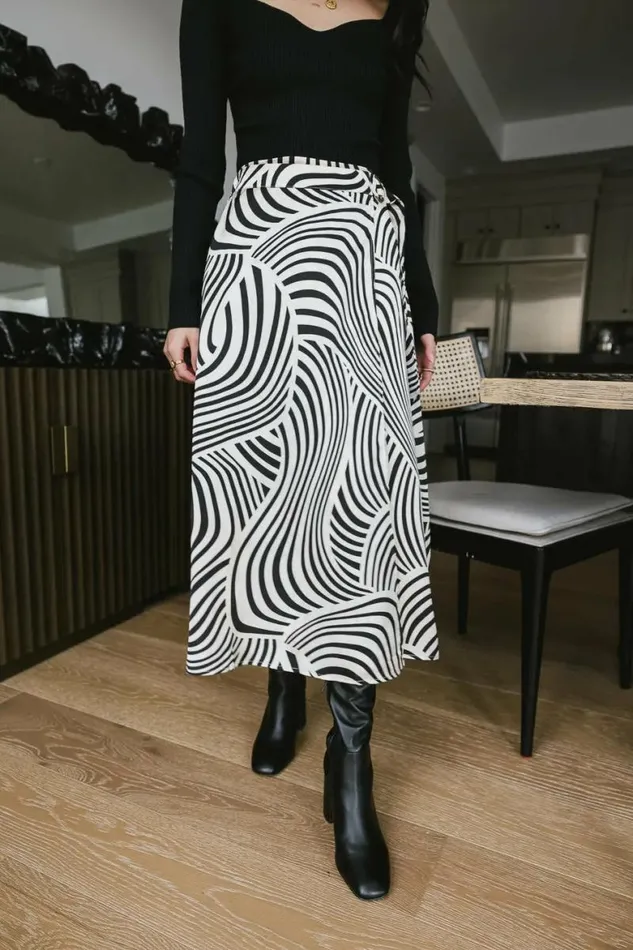 Lydia Abstract Skirt Ivory Women Bohme Skirts