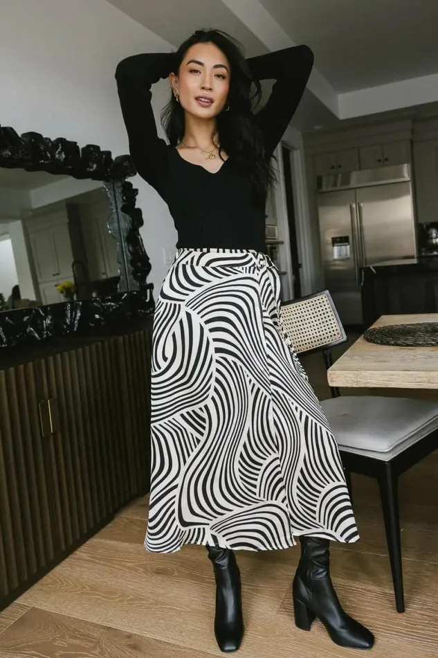 Lydia Abstract Skirt Ivory Women Bohme Skirts