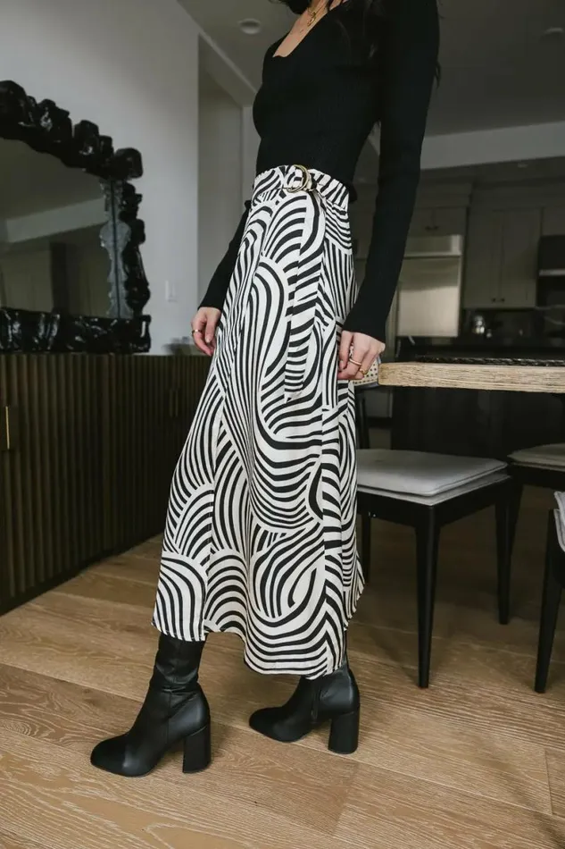 Lydia Abstract Skirt Ivory Women Bohme Skirts