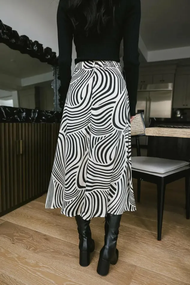 Lydia Abstract Skirt Ivory Women Bohme Skirts