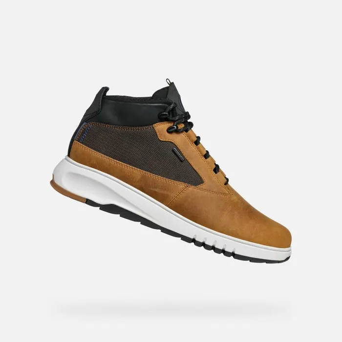 Man Geox Ankle Boots AERANTIS 4X4 ABX MAN OchreDark Coffee Waterproof Boots Ochredark Coffee
