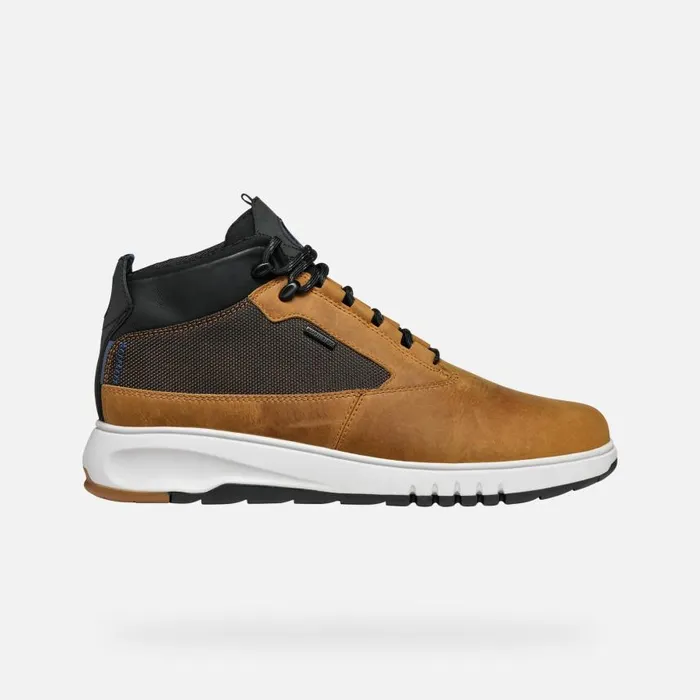 Man Geox Ankle Boots AERANTIS 4X4 ABX MAN OchreDark Coffee Waterproof Boots Ochredark Coffee