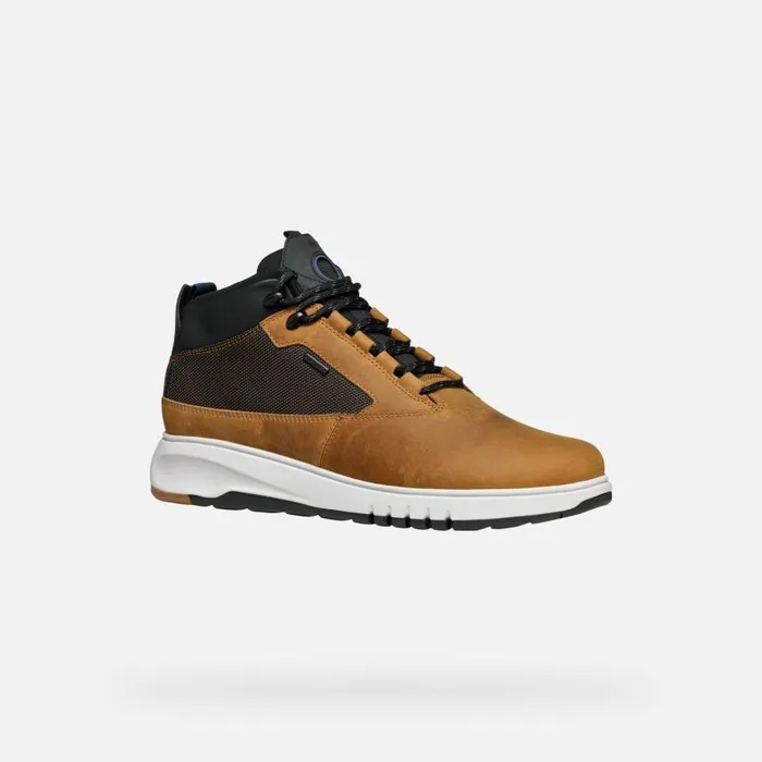 Man Geox Ankle Boots AERANTIS 4X4 ABX MAN OchreDark Coffee Waterproof Boots Ochredark Coffee