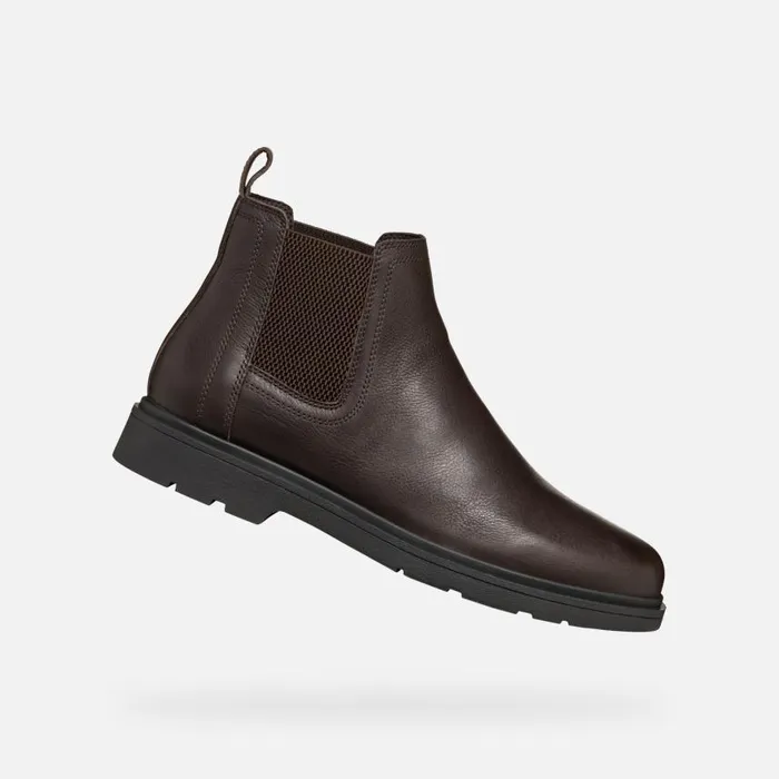 Man Geox Ankle Boots SPHERICA EC1 MAN Coffee Chelsea Boots Coffee