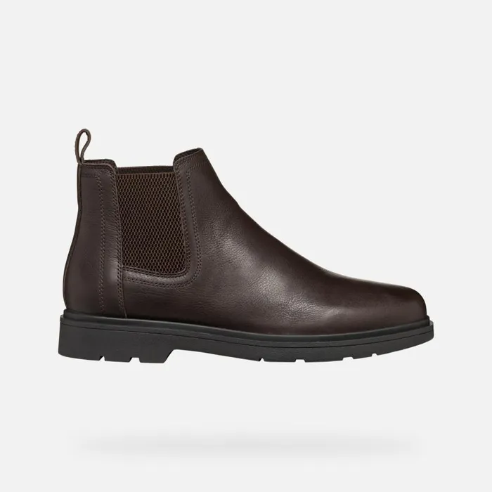 Man Geox Ankle Boots SPHERICA EC1 MAN Coffee Chelsea Boots Coffee