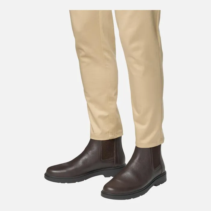 Man Geox Ankle Boots SPHERICA EC1 MAN Coffee Chelsea Boots Coffee