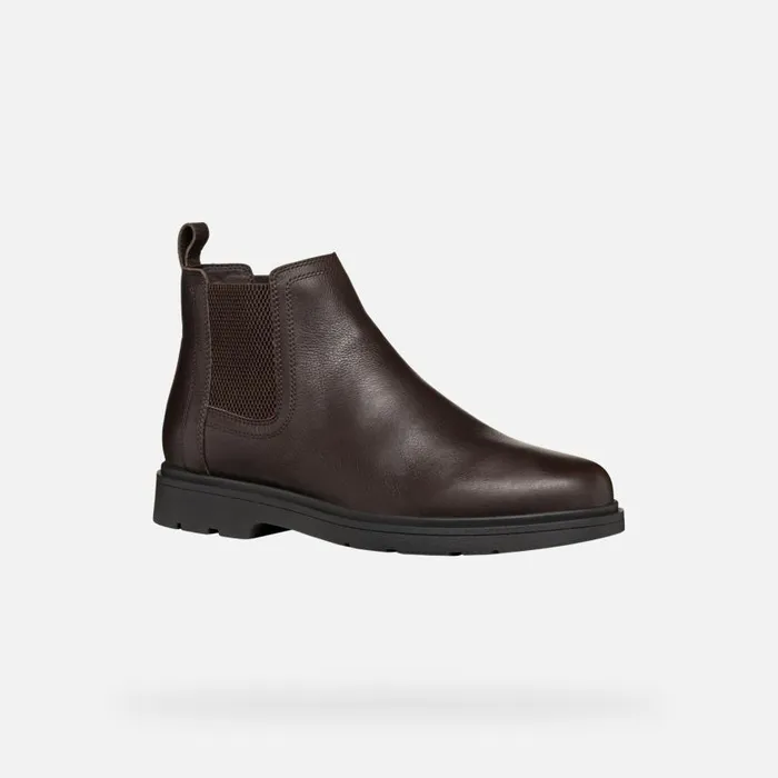 Man Geox Ankle Boots SPHERICA EC1 MAN Coffee Chelsea Boots Coffee
