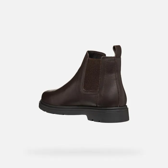 Man Geox Ankle Boots SPHERICA EC1 MAN Coffee Chelsea Boots Coffee