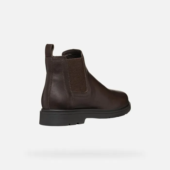 Man Geox Ankle Boots SPHERICA EC1 MAN Coffee Chelsea Boots Coffee