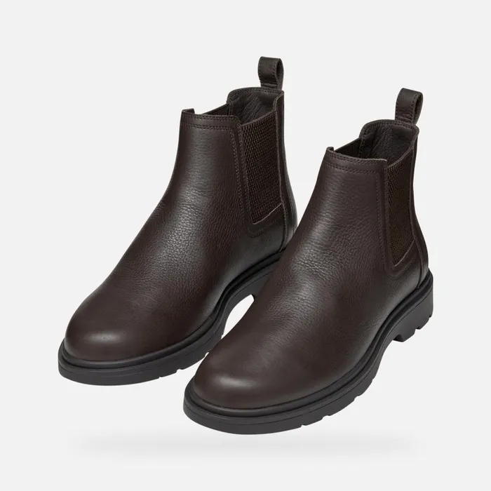 Man Geox Ankle Boots SPHERICA EC1 MAN Coffee Chelsea Boots Coffee