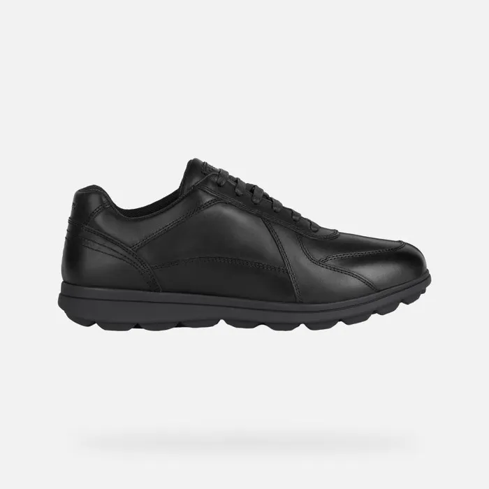 Man Geox Casual Shoes SPHERICA EC12 Men039s Black Leather Sneakers Geox Black