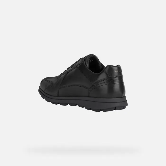 Man Geox Casual Shoes SPHERICA EC12 Men039s Black Leather Sneakers Geox Black