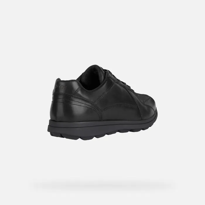 Man Geox Casual Shoes SPHERICA EC12 Men039s Black Leather Sneakers Geox Black