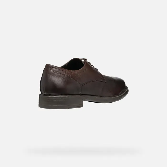 Man Geox Formal Shoes TERENCE MAN Coffee Leather Shoes Coffee