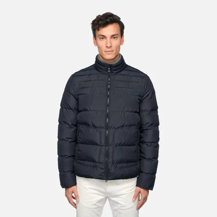 Man Geox Jackets MAGNETE MAN Sky Captain Quilted Jacket Sky Captain