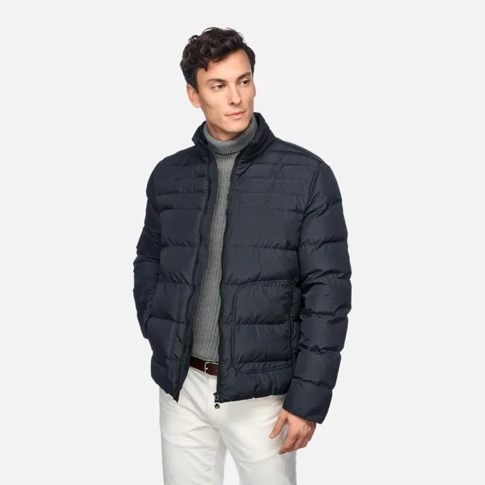 Man Geox Jackets MAGNETE MAN Sky Captain Quilted Jacket Sky Captain