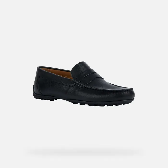 Man Geox Loafers KOSMOPOLIS GRIP W Leather Loafers Black Man Geox Black