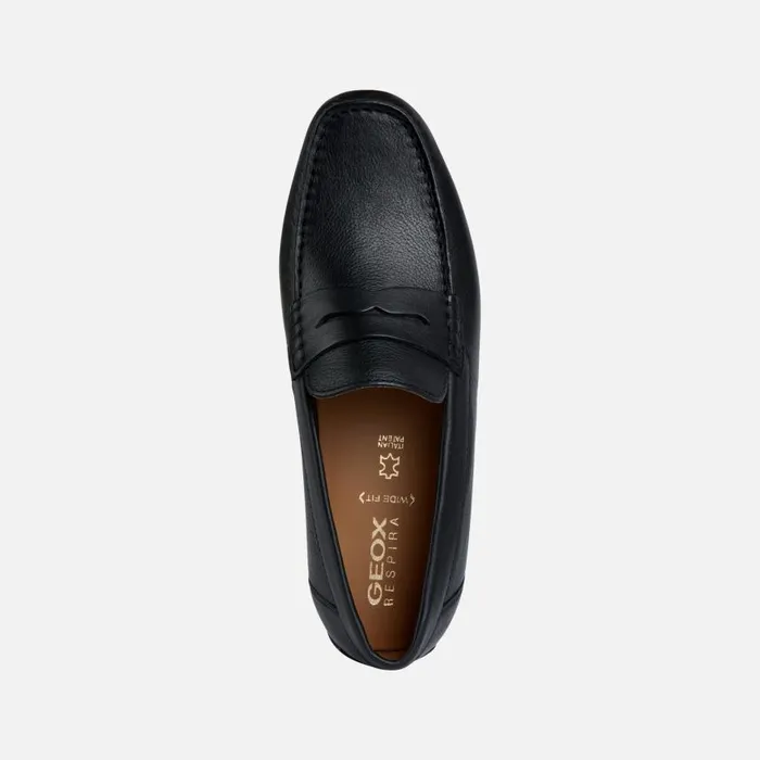 Man Geox Loafers KOSMOPOLIS GRIP W Leather Loafers Black Man Geox Black