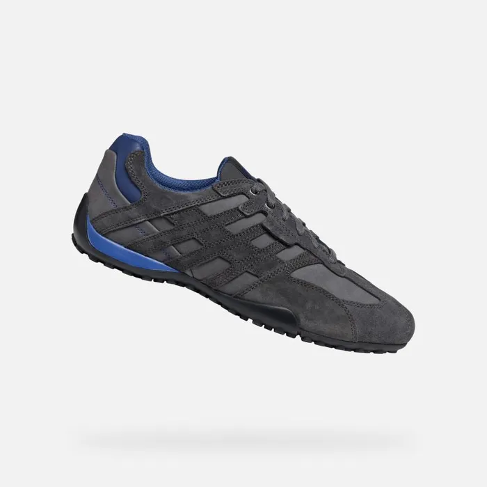 Man Geox Sneakers SNAKE MAN Graphite Low Top Sneakers Graphite