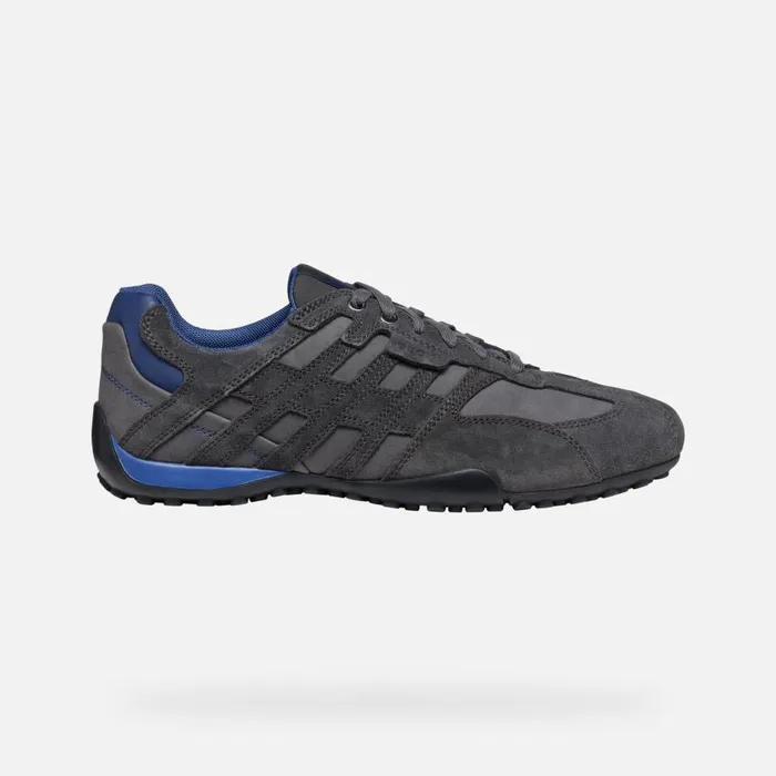 Man Geox Sneakers SNAKE MAN Graphite Low Top Sneakers Graphite