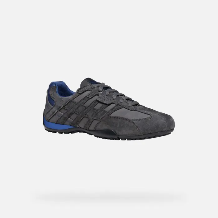 Man Geox Sneakers SNAKE MAN Graphite Low Top Sneakers Graphite