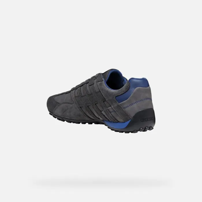 Man Geox Sneakers SNAKE MAN Graphite Low Top Sneakers Graphite