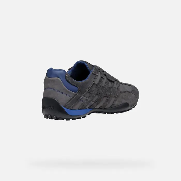 Man Geox Sneakers SNAKE MAN Graphite Low Top Sneakers Graphite