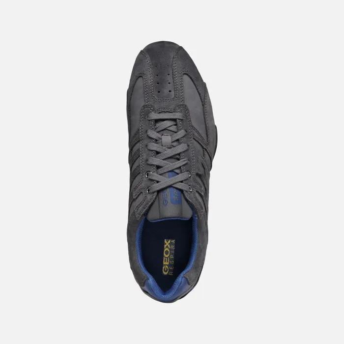 Man Geox Sneakers SNAKE MAN Graphite Low Top Sneakers Graphite