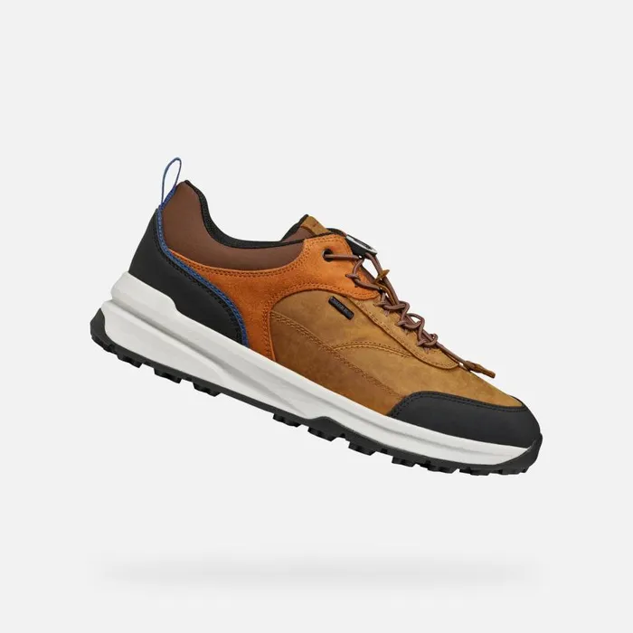 Man Geox Sneakers STERRATRAIL GRIP ABX MAN Ochre Waterproof Trainers Ochre