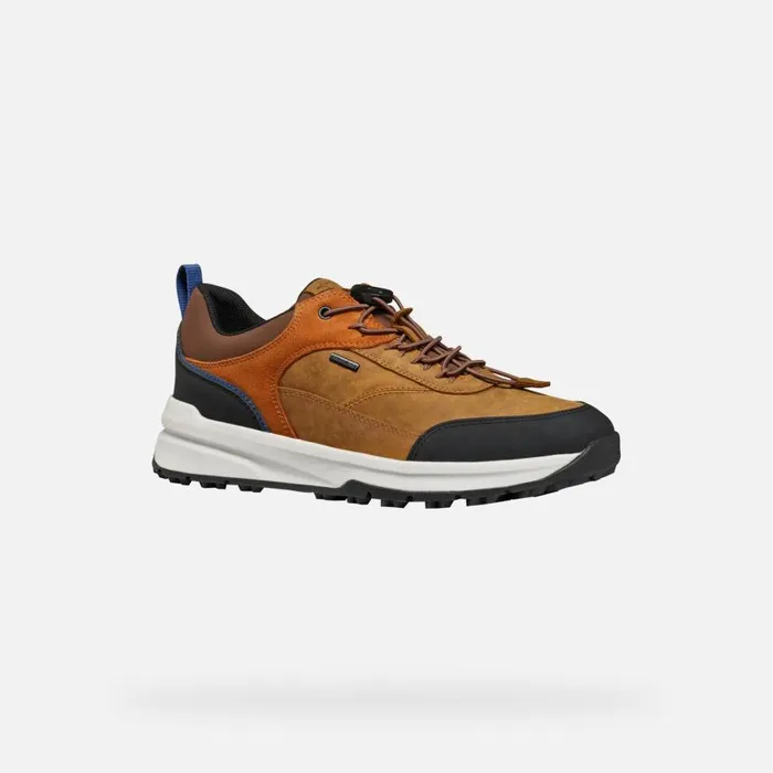 Man Geox Sneakers STERRATRAIL GRIP ABX MAN Ochre Waterproof Trainers Ochre