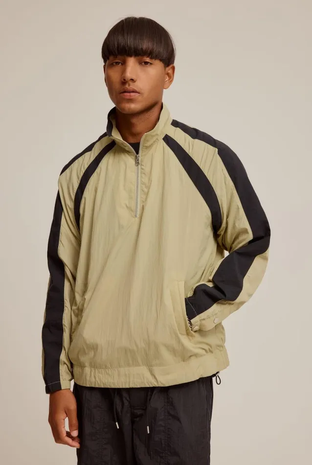 Man Venroy Jackets Panelled Nylon Quarter Zip