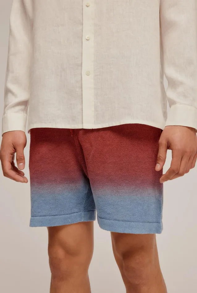 Man Venroy Knitwear Linen Knitted Short