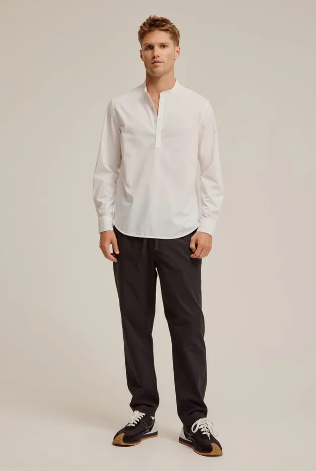 Man Venroy Shirts Grandad Collar Pop Over Shirt