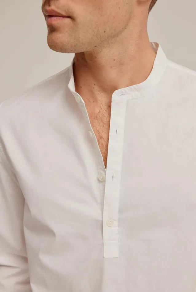 Man Venroy Shirts Grandad Collar Pop Over Shirt