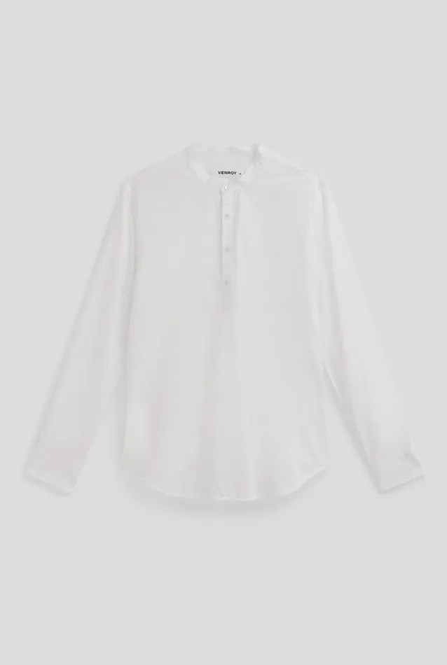 Man Venroy Shirts Grandad Collar Pop Over Shirt